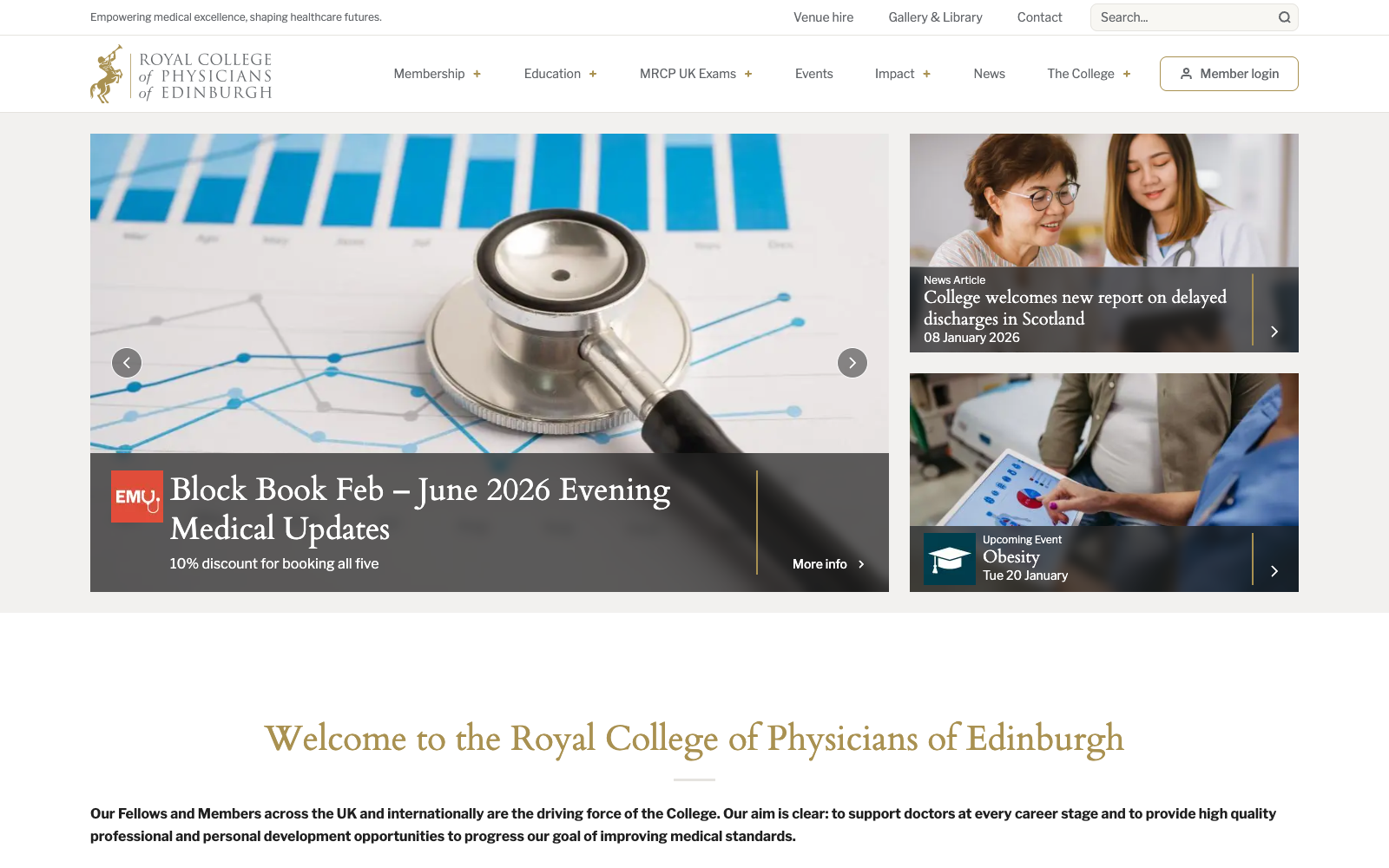 Royal College of Physicians of Edinburgh website homepage